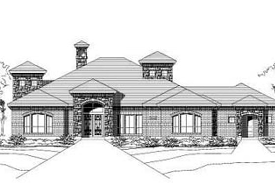 Exterior - Front Elevation for Mediterranean House Plan #411-192 - 3 bed, 2.5 bath