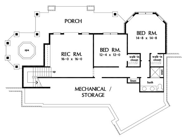 Craftsman Floor Plan - Lower Floor Plan #929-1103