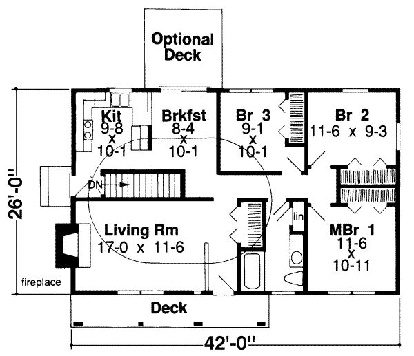 Ranch Floor Plan - Main Floor Plan #312-360