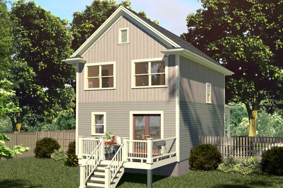 Exterior - Rear Elevation for Craftsman House Plan #79-311 - 3 bed, 2.5 bath