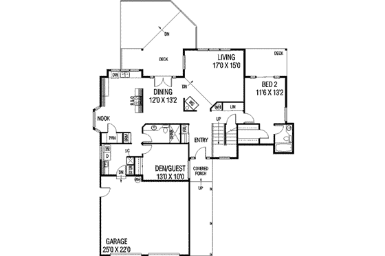 Floor Plan - Main Floor House Plan #60-133 - 3 bed, 3 bath