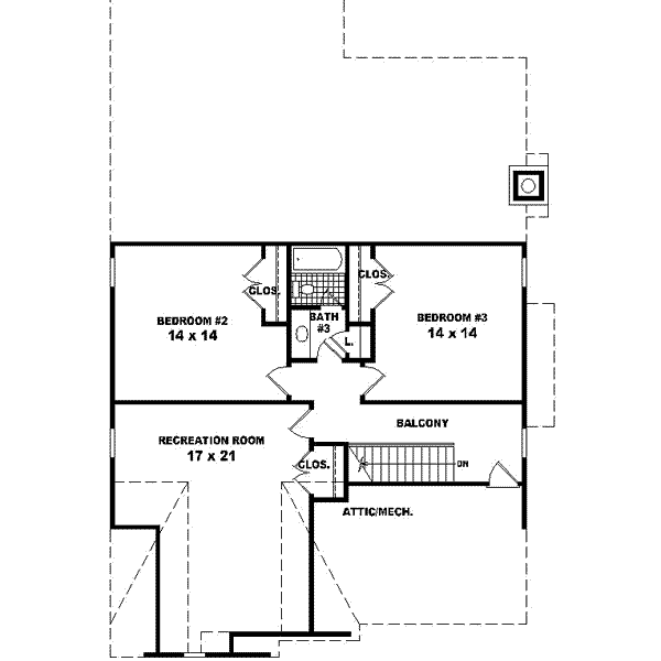 Tudor Floor Plan - Upper Floor Plan #81-431