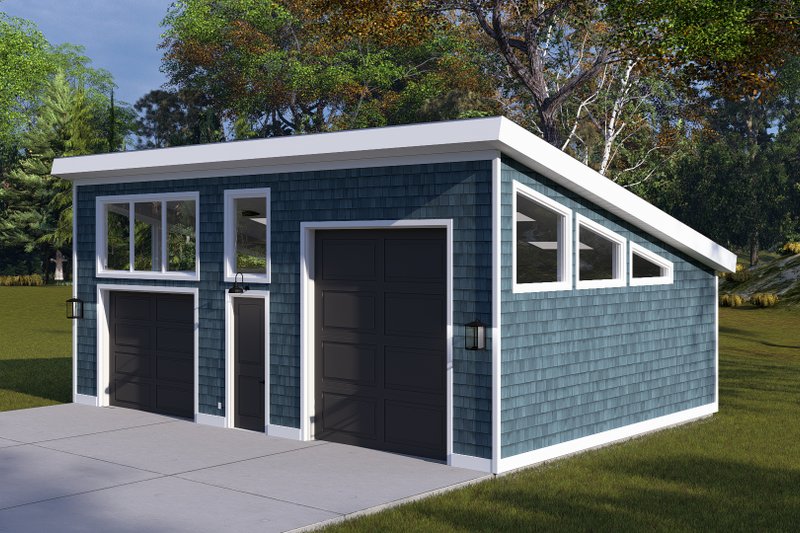 House Blueprint - Exterior - Front Elevation 7 for Contemporary House Plan #1060-486, 0 bath