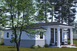 Exterior - Front Elevation 3 for Modern House Plan #513-2330 - 2 bed, 2 bath