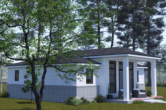 Exterior - Front Elevation 3 for Modern House Plan #513-2330 - 2 bed, 2 bath