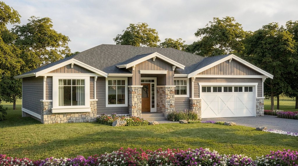 Exterior - Front Elevation 2 for Farmhouse House Plan #1100-95 - 2 bed, 2 bath