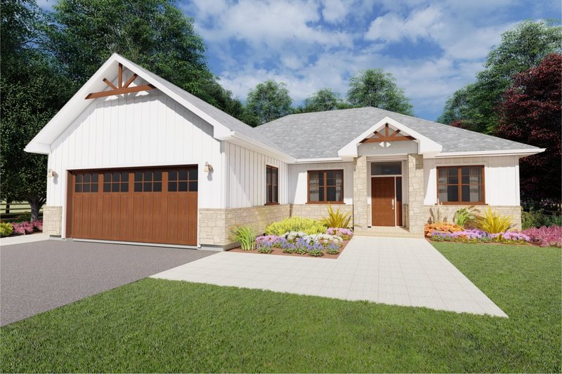 Architectural House Design - Ranch Exterior - Front Elevation Plan #126-180
