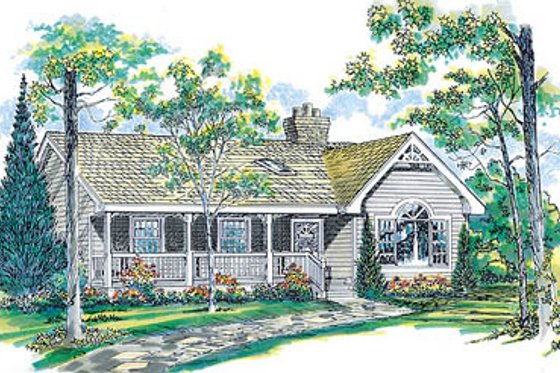 Exterior - Front Elevation for Traditional House Plan #47-148 - 3 bed, 2 bath