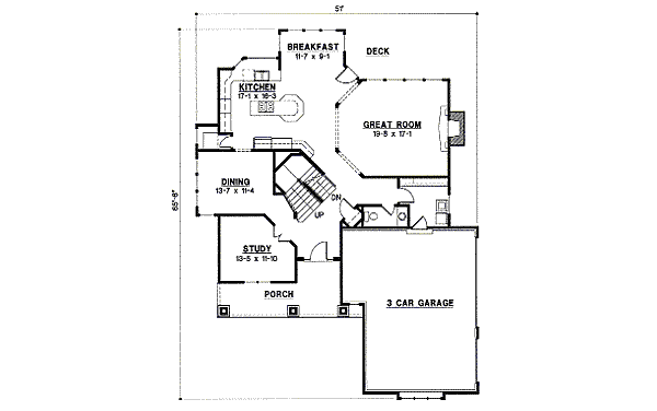 Traditional Floor Plan - Main Floor Plan #67-836