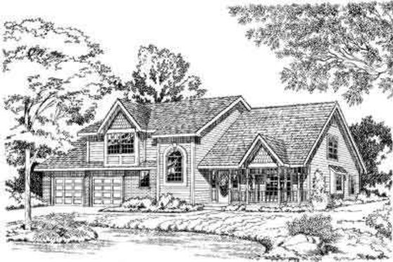Exterior - Front Elevation for Traditional House Plan #312-280 - 3 bed, 2.5 bath