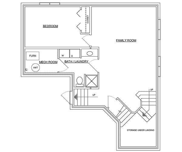European Floor Plan - Lower Floor Plan #409-106