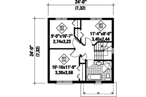 Floor Plan - Upper Floor for Contemporary House Plan #25-4582 - 3 bed, 1 bath