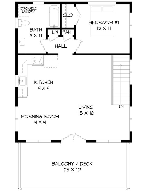 House Blueprint - Southern Floor Plan - Main Floor Plan #932-1398