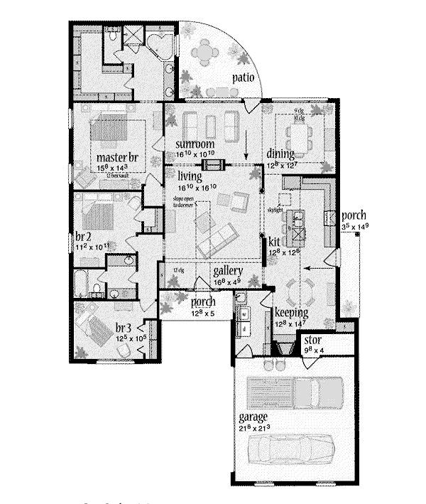 Dream House Plan - Traditional Floor Plan - Main Floor Plan #36-190