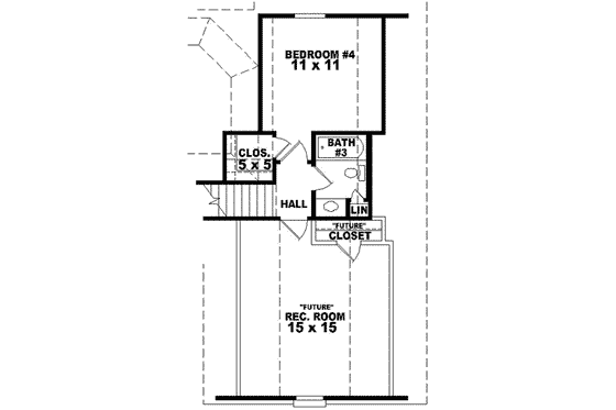 Floor Plan - Upper Floor for Traditional House Plan #81-1033 - 4 bed, 3 bath