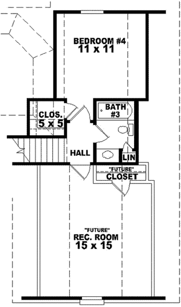 Floor Plan - Upper Floor for Traditional House Plan #81-1033 - 4 bed, 3 bath