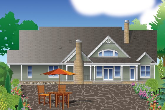 Exterior - Rear Elevation 2 for Craftsman House Plan #929-7 - 4 bed, 3 bath