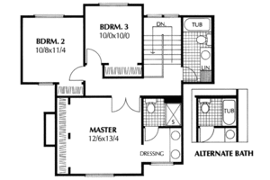 Floor Plan - Upper Floor for Country House Plan #85-209 - 3 bed, 2.5 bath