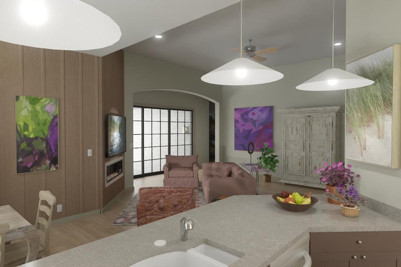 House Blueprint - Interior - Family Room for Bungalow House Plan #1126-4 - 3 bed, 2 bath