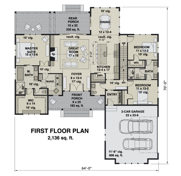 Dream House Plan - Farmhouse Floor Plan - Main Floor Plan #51-1164