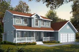 Colonial Exterior - Front Elevation Plan #98-210