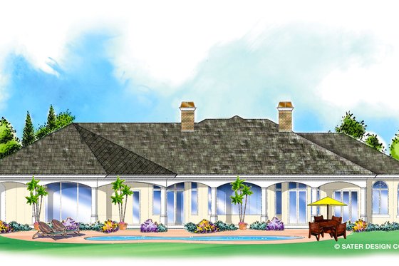 Exterior - Rear Elevation for Classical House Plan #930-264 - 3 bed, 3.5 bath