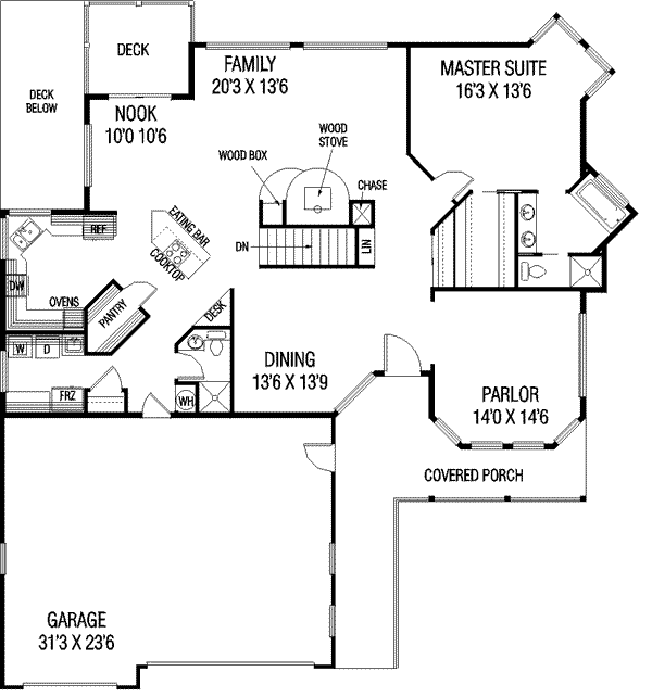 Ranch Floor Plan - Main Floor Plan #60-487