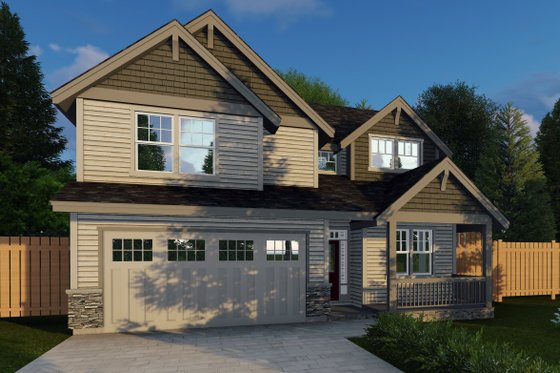 Exterior - Front Elevation for Craftsman House Plan #53-456 - 5 bed, 2.5 bath