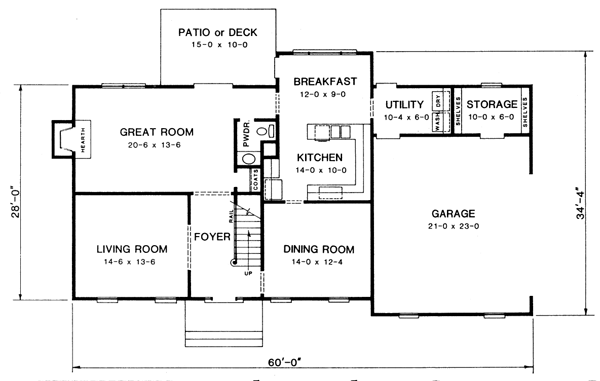 Colonial Floor Plan - Main Floor Plan #10-246