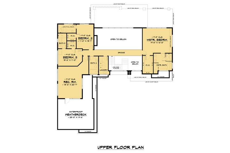House Blueprint - Floor Plan - Upper Floor 2 for Contemporary House Plan #1066-110 - 4 bed, 5.5 bath