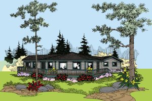 House Blueprint - Exterior - Front Elevation for Contemporary House Plan #60-1004 - 2 bed, 2.5 bath