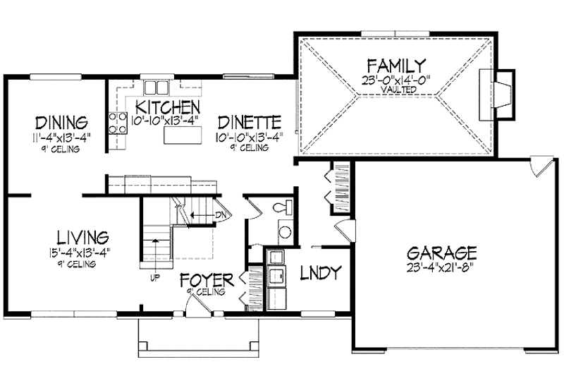 Home Plan - Floor Plan - Main Floor for Tudor House Plan #51-872 - 4 bed, 2.5 bath