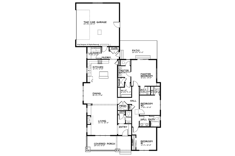Home Plan - Floor Plan - Main Floor for Craftsman House Plan #895-68 - 3 bed, 2.5 bath