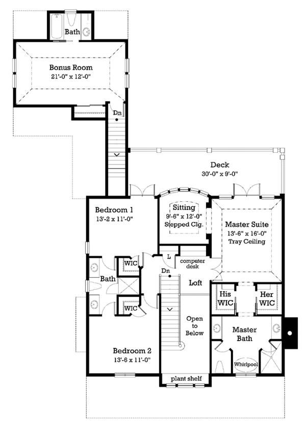 Home Plan - Classical Floor Plan - Upper Floor Plan #930-211