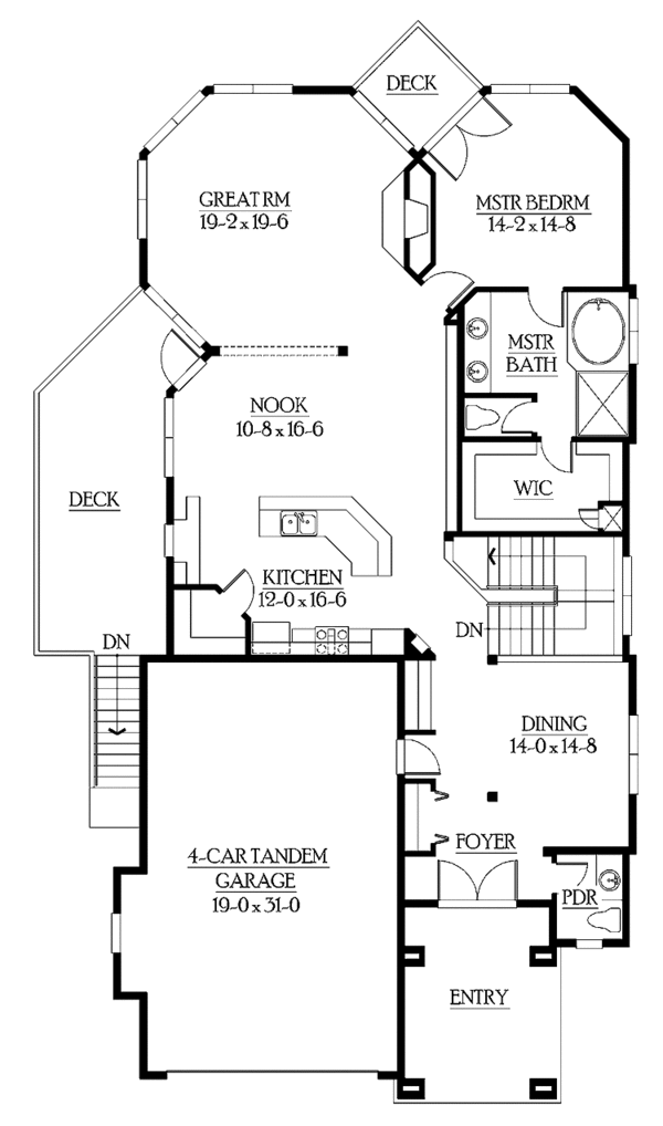 Architectural House Design - Craftsman Floor Plan - Main Floor Plan #132-277