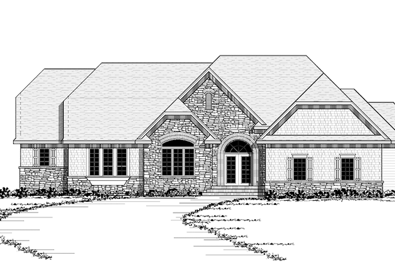 Architectural House Design - Ranch Exterior - Front Elevation Plan #51-685
