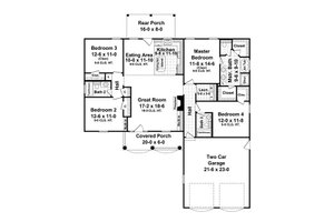 Floor Plan - Main Floor for European House Plan #21-214 - 4 bed, 3 bath