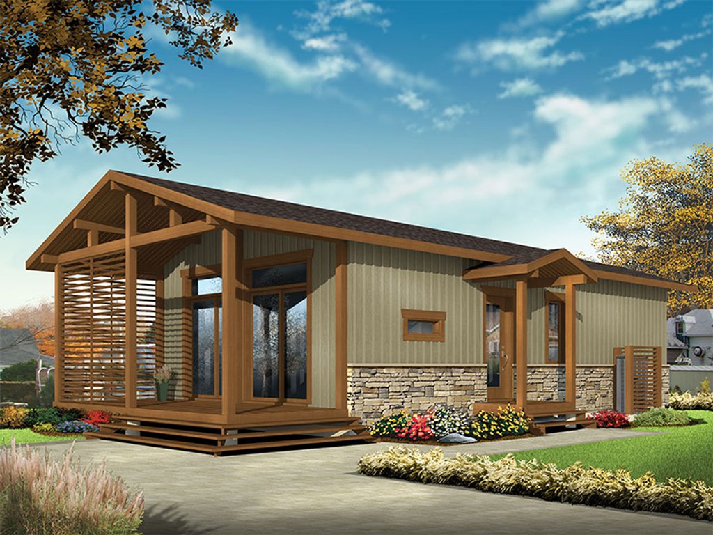 Contemporary Style House Plan - 2 Beds 1 Baths 700 Sq/Ft Plan #23 ...