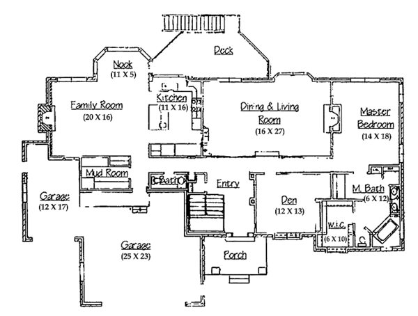Home Plan - Ranch Floor Plan - Main Floor Plan #945-33