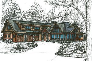 Craftsman Exterior - Front Elevation Plan #921-25