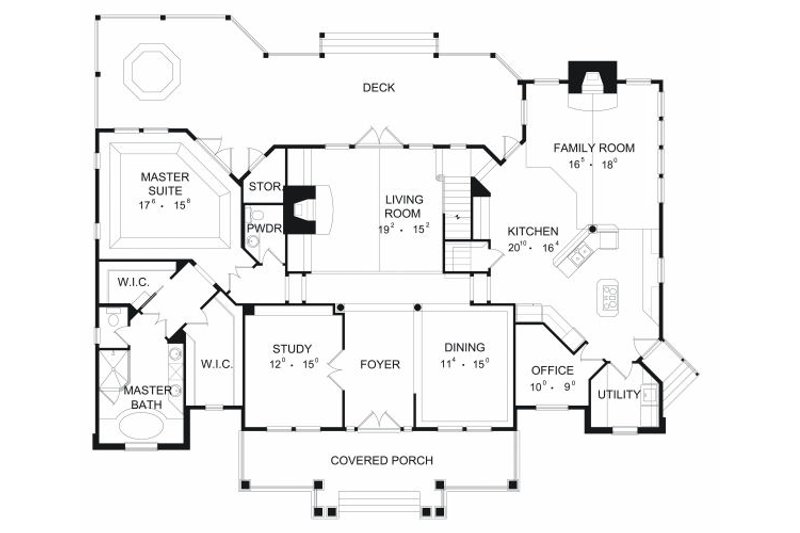 Home Plan - Floor Plan - Main Floor for European House Plan #417-391 - 3 bed, 3.5 bath
