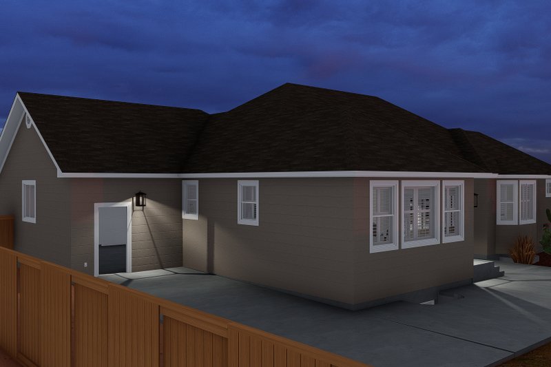 Architectural House Design - Exterior - Rear Elevation 1 for Ranch House Plan #1060-11 - 6 bed, 3.5 bath