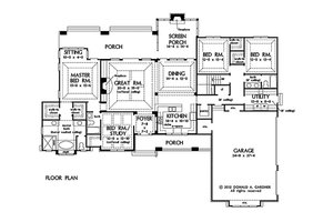 Floor Plan - Main Floor for Craftsman House Plan #929-24 - 4 bed, 3 bath