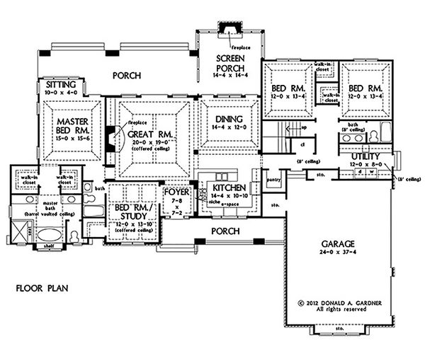 Architectural House Design - Craftsman Floor Plan - Main Floor Plan #929-24