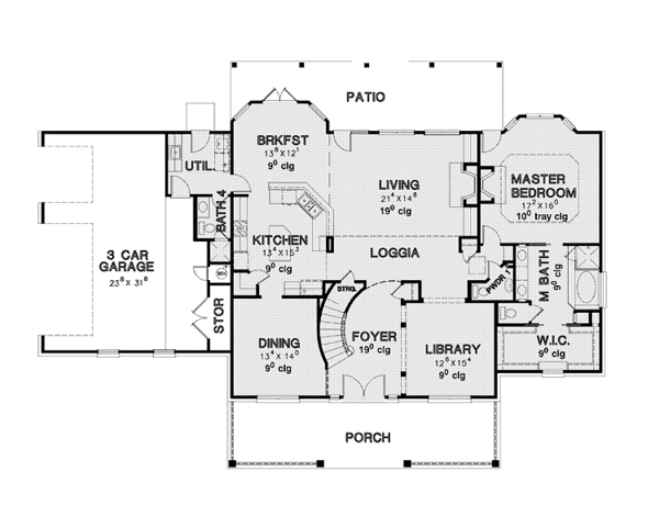 Architectural House Design - Classical Floor Plan - Main Floor Plan #472-323