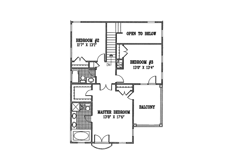 Architectural House Design - Floor Plan - Upper Floor for European House Plan #953-94 - 3 bed, 2.5 bath