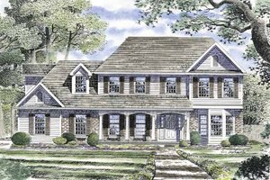 Architectural House Design - Country Exterior - Front Elevation Plan #316-134