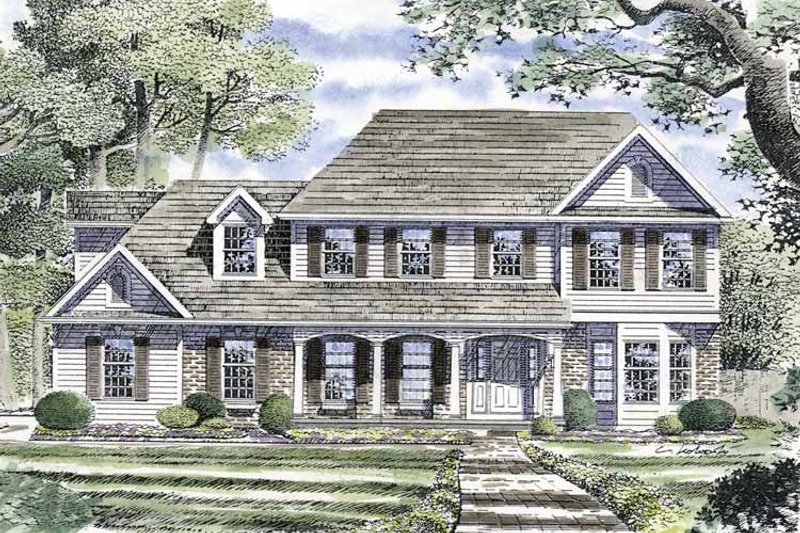Architectural House Design - Country Exterior - Front Elevation Plan #316-134