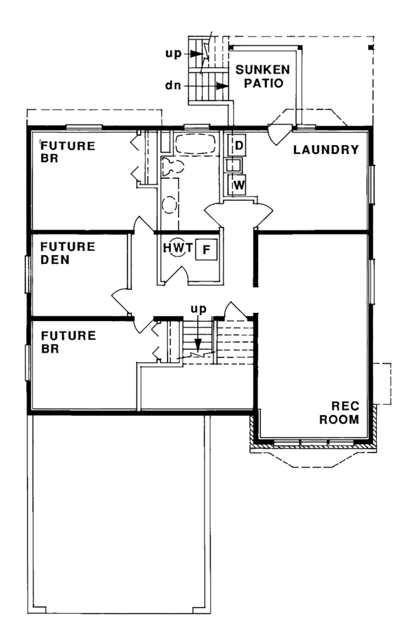 House Blueprint - Craftsman Floor Plan - Lower Floor Plan #47-865