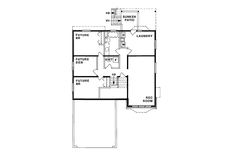 Home Plan - Floor Plan - Lower Floor for Craftsman House Plan #47-865 - 3 bed, 2 bath